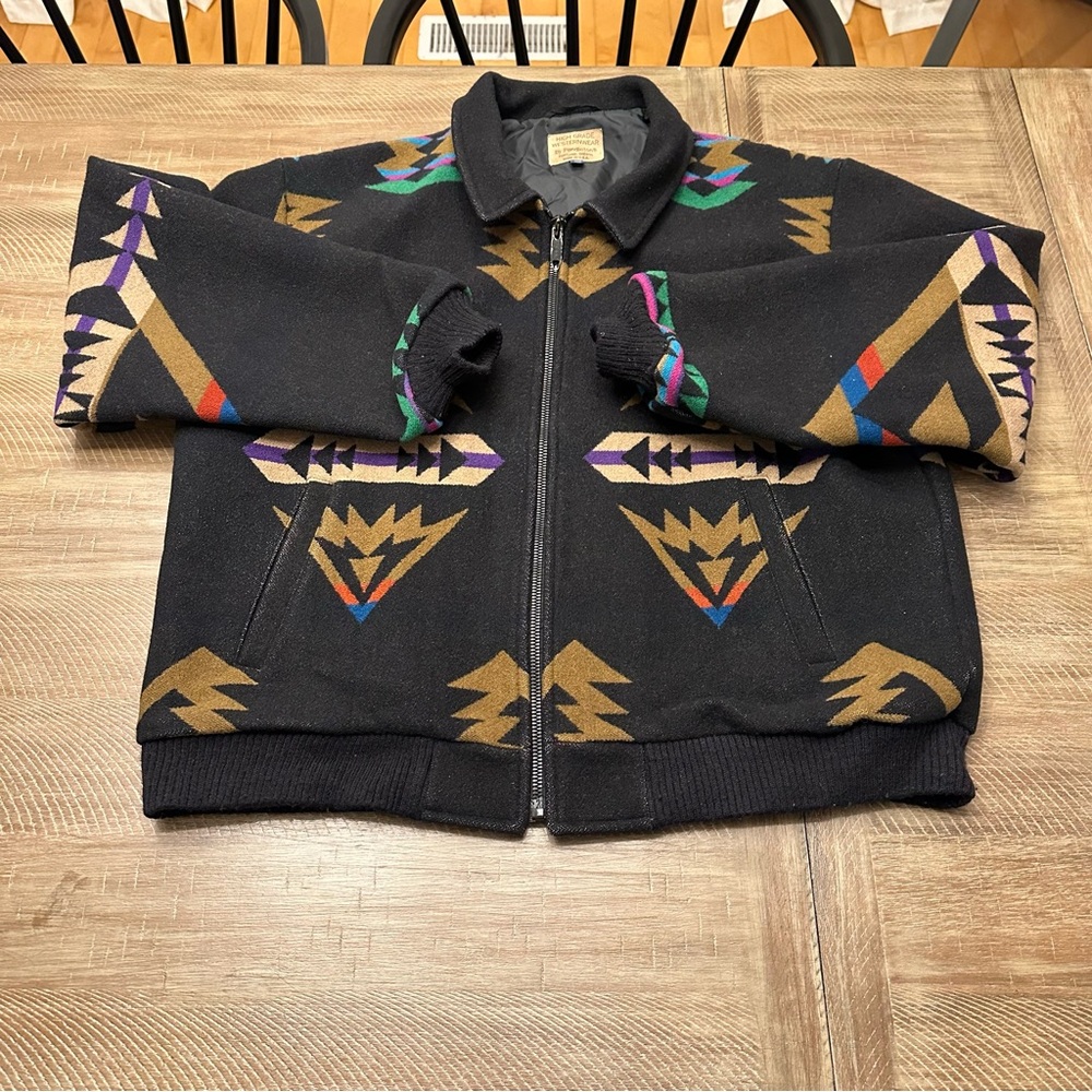 Pendleton Black Multicolor Patterned Bomber Jacket - image 1